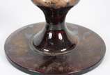 Par de vasos de vidro decorativo pintado. Peque... - Par de vasos de vidro decorativo pintado. Pequenas partes descascando.