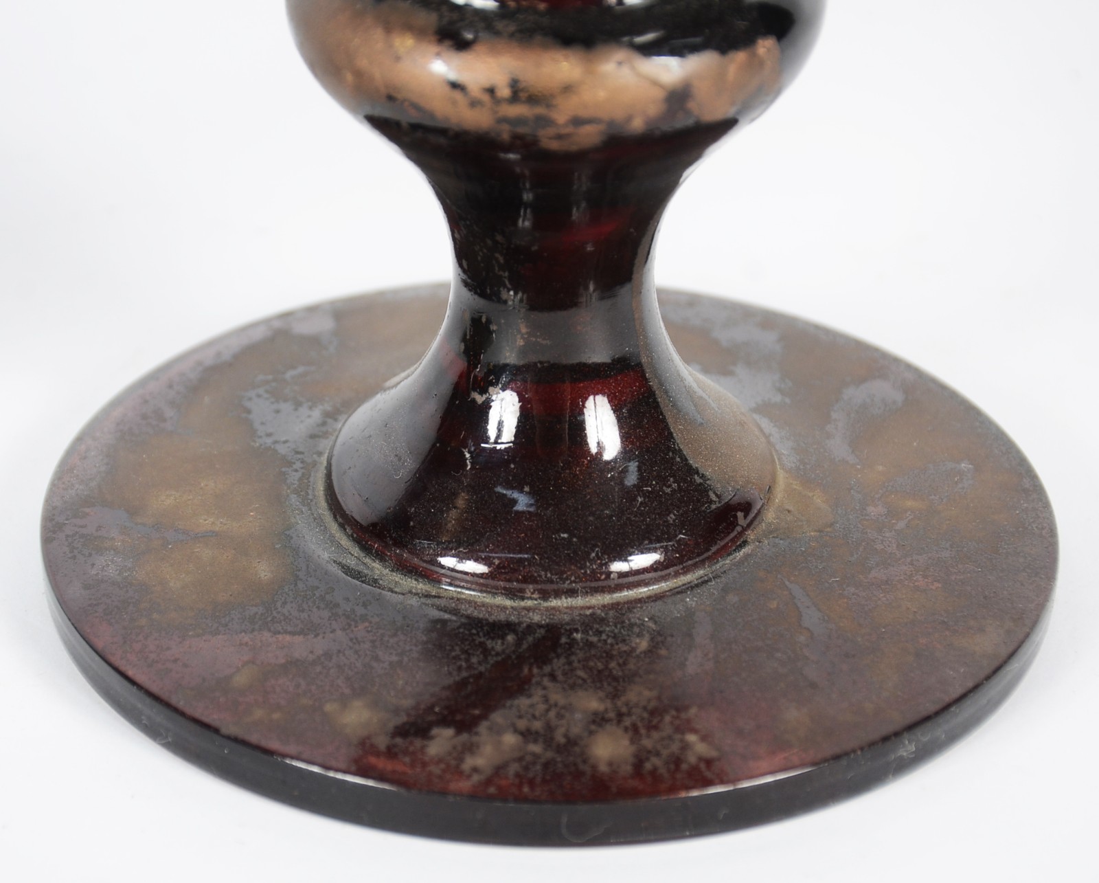 Par de vasos de vidro decorativo pintado. Pequenas partes descascando. - foto 5 de 8