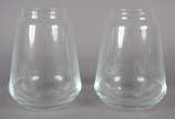 Par de vasos em demi cristal liso. - Par de vasos em demi cristal liso.