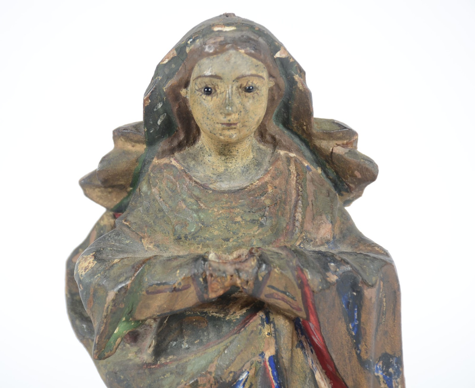 Nossa Senhora da Conceição - Imagem de madeira policromada, olhos de... - foto 8 de 9