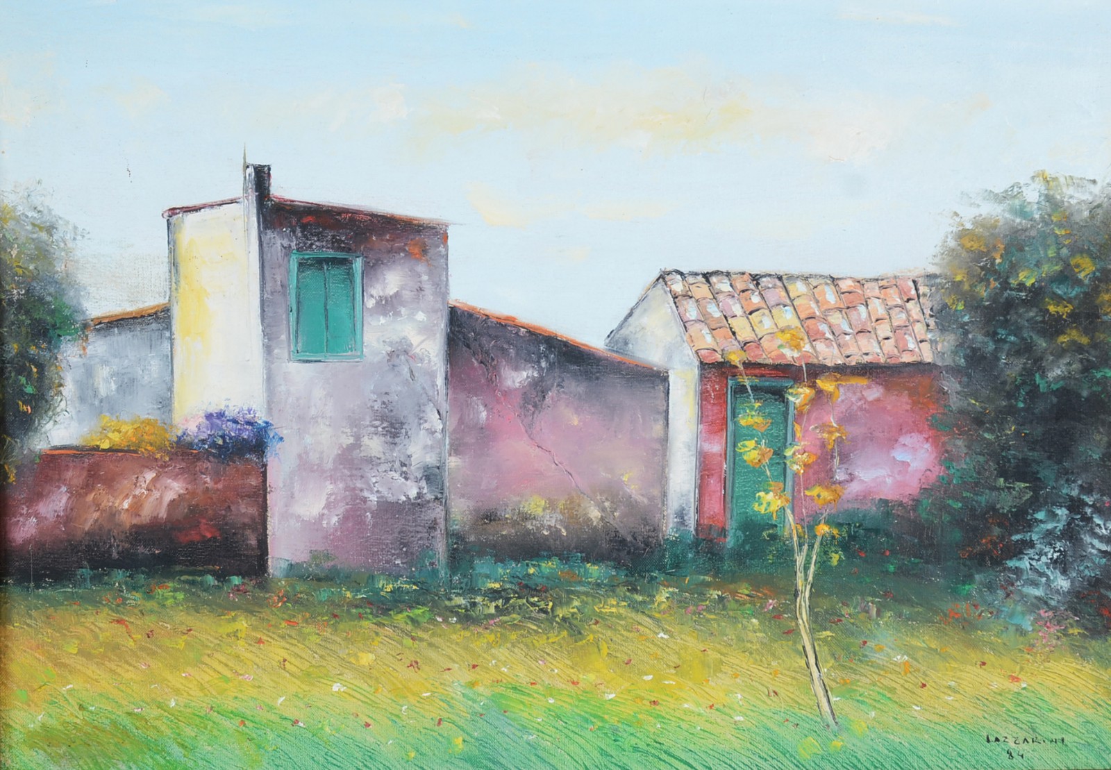  Domenico Lazzarini (1920-1987), Paisagem com casario - foto 1 de 4