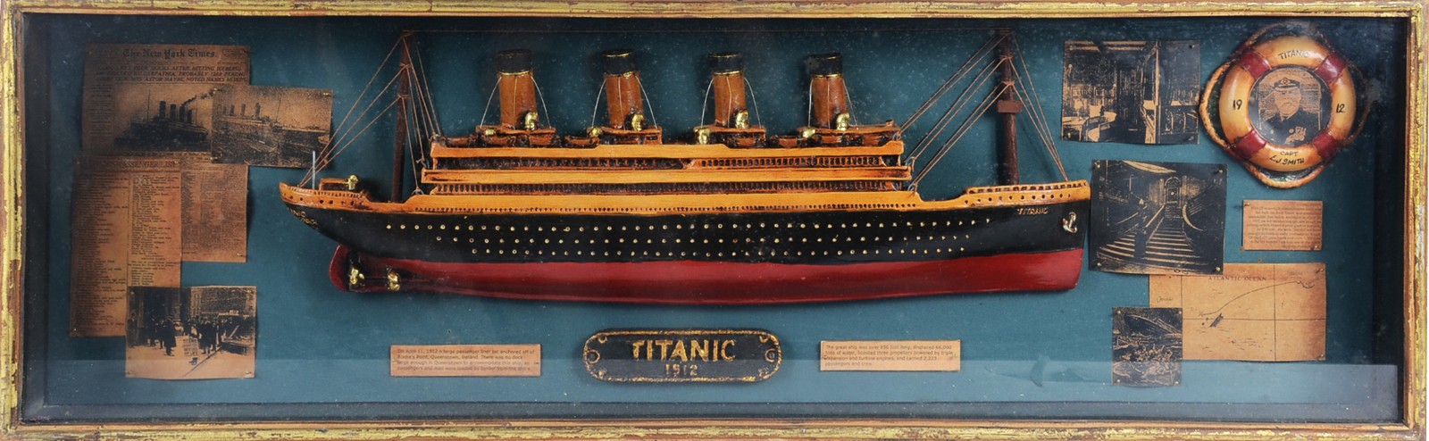 Quadro decorativo representando o navio Titanic e sua história. - foto 1 de 11