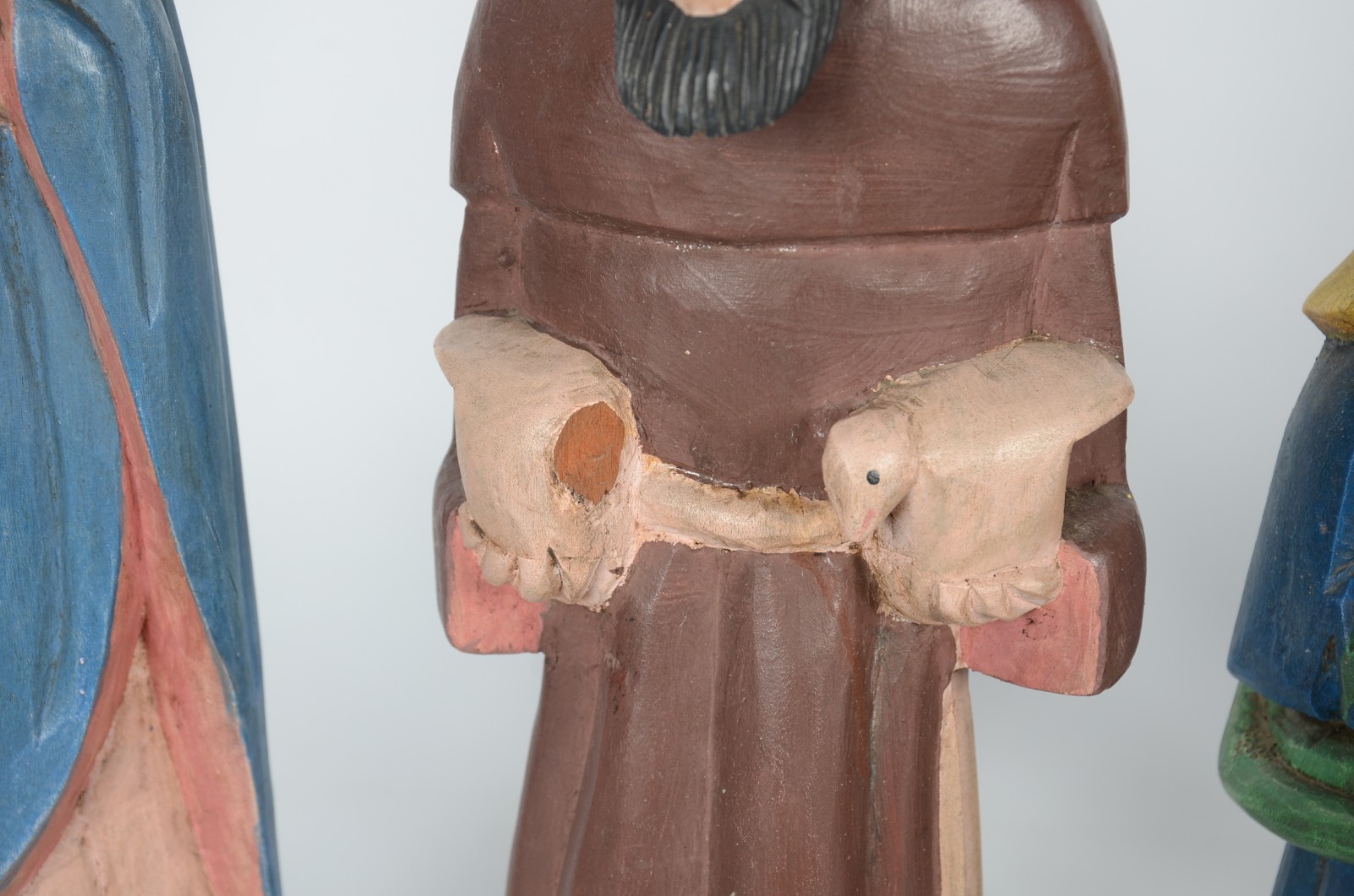 Arte Popular - Nove estatuetas entalhadas em madeira e policromadas... - foto 6 de 11