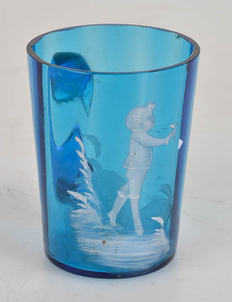 Copo azul MARY GREGORY. alt 9cm.