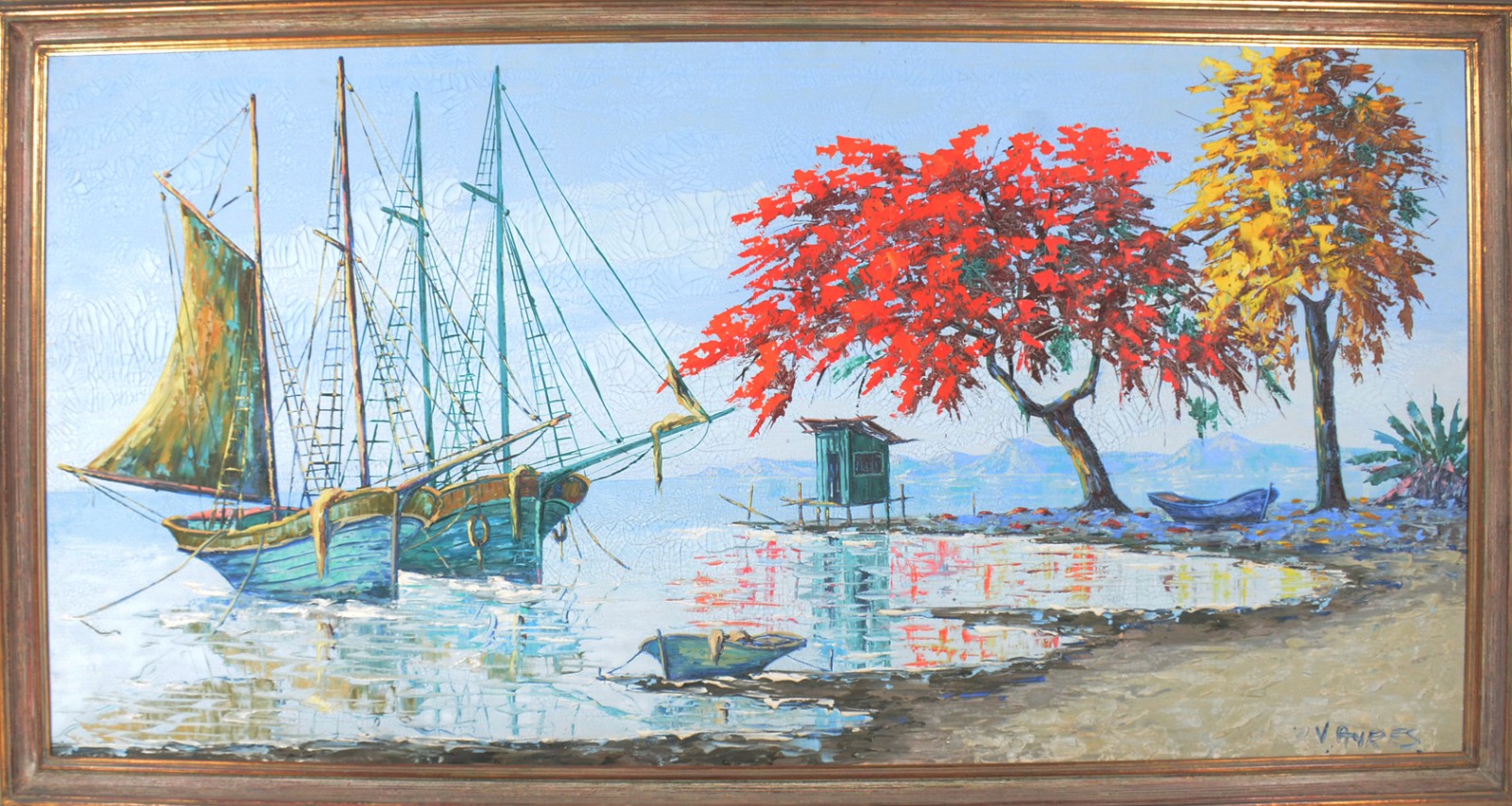 Paisagem com barcos e árvores - foto 2 de 9