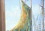Vicente Ayres, Paisagem com barcos e árvores - Óleo sobre tela - Pintura com craquelê.