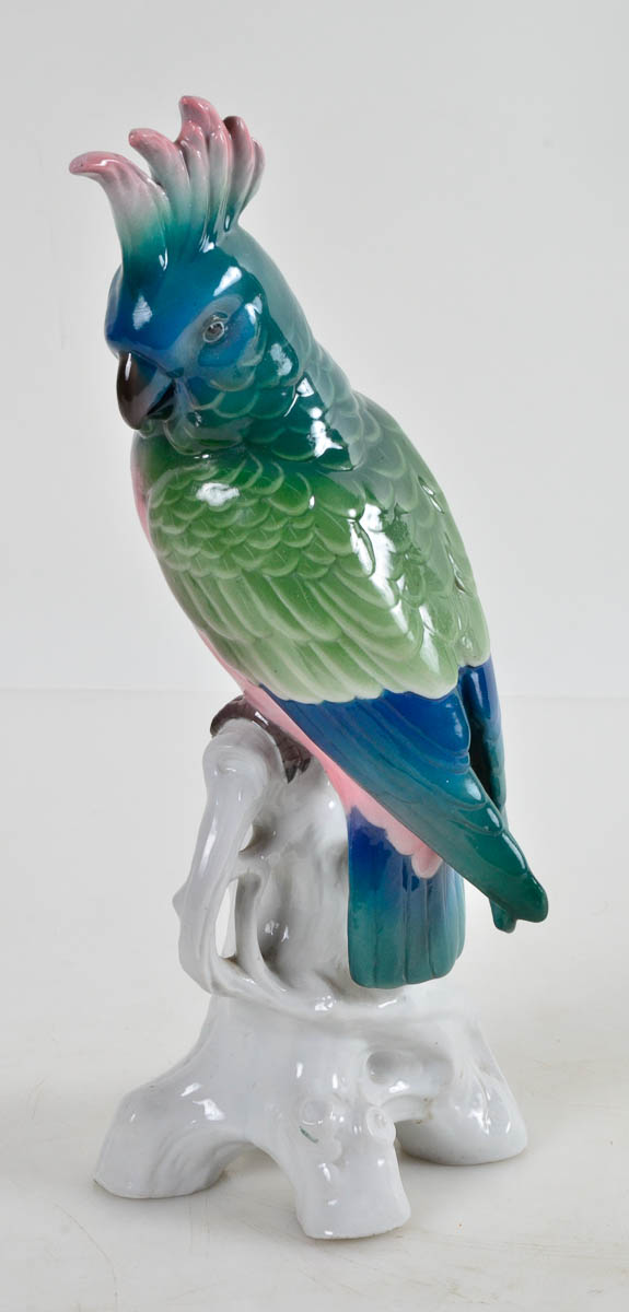 Passaro em porcelana alema - alt 32cm