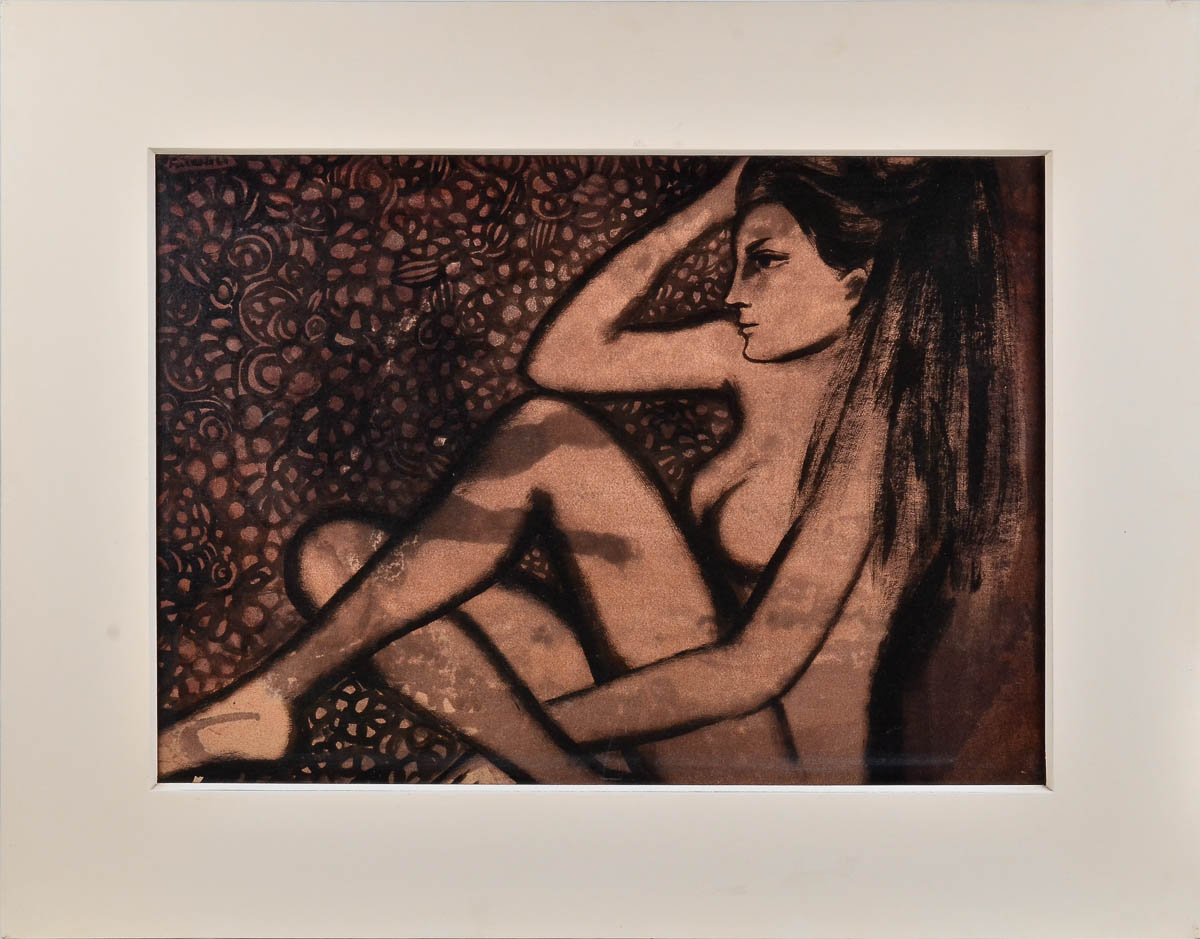 FARNESE DE ANDRADE - figura tec. mista - 50x70 cm.