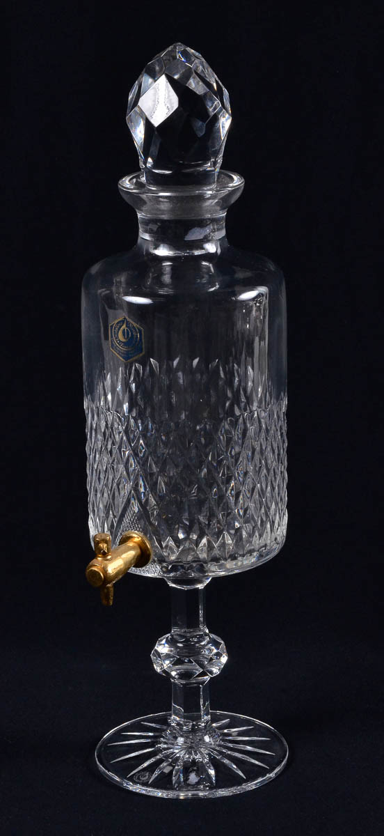Licoreiro de cristal frances lapidação bico de jaca e torneira em...
