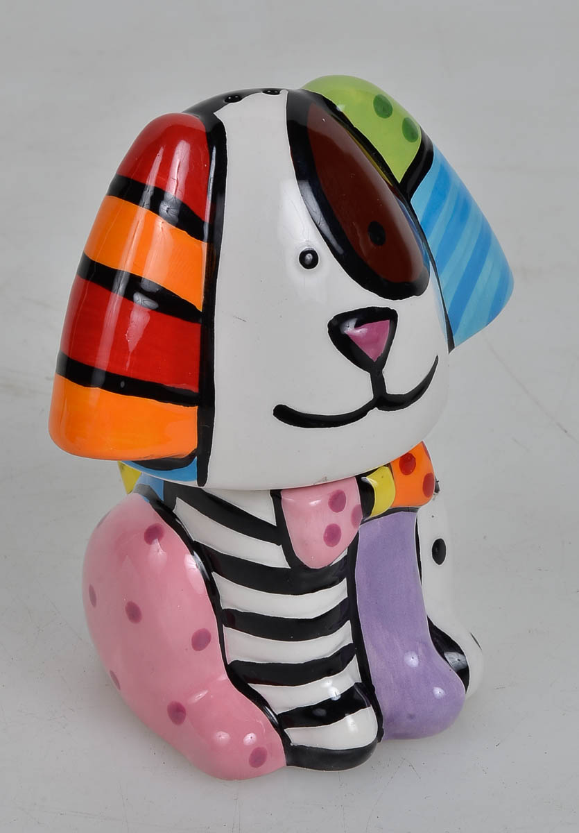 ROMERO BRITO -saleiro e pimenteiro de cerâmica na forma de cachorro... - foto 1 de 2