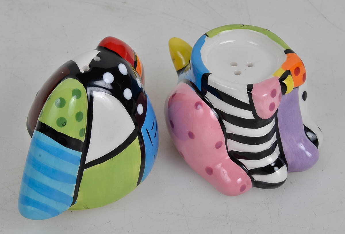 ROMERO BRITO -saleiro e pimenteiro de cerâmica na forma de cachorro... - foto 2 de 2