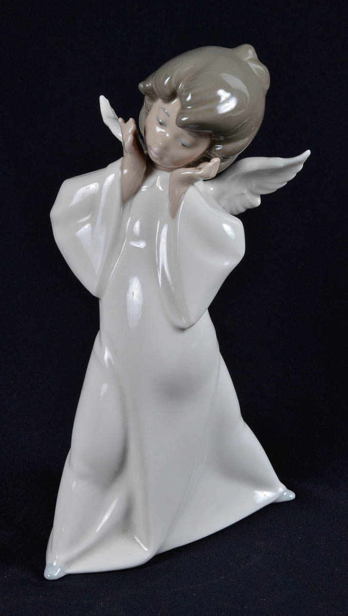 LLADRO - Estatueta de porcelana espanhola policromada repres. Anjo...