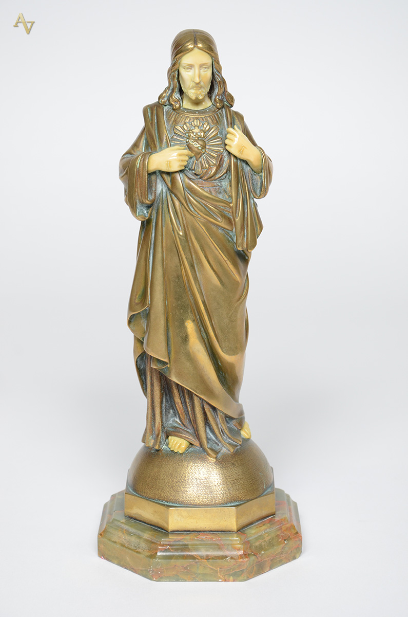 ALONZO, Dominique - Estatueta de bronze e marfim, representando... - foto 1 de 2