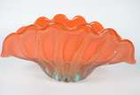 Centro de mesa  feitio concha de vidro decorati... - Centro de mesa  feitio concha de vidro decorativo na cor laranja.