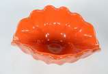 Centro de mesa  feitio concha de vidro decorati... - Centro de mesa  feitio concha de vidro decorativo na cor laranja.