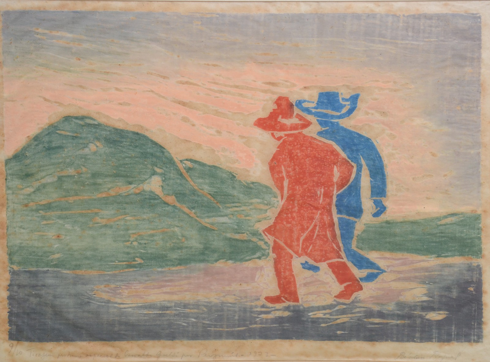 Oswaldo Goeldi (1895-1961), Figuras em vermelho e azul - foto 1 de 6