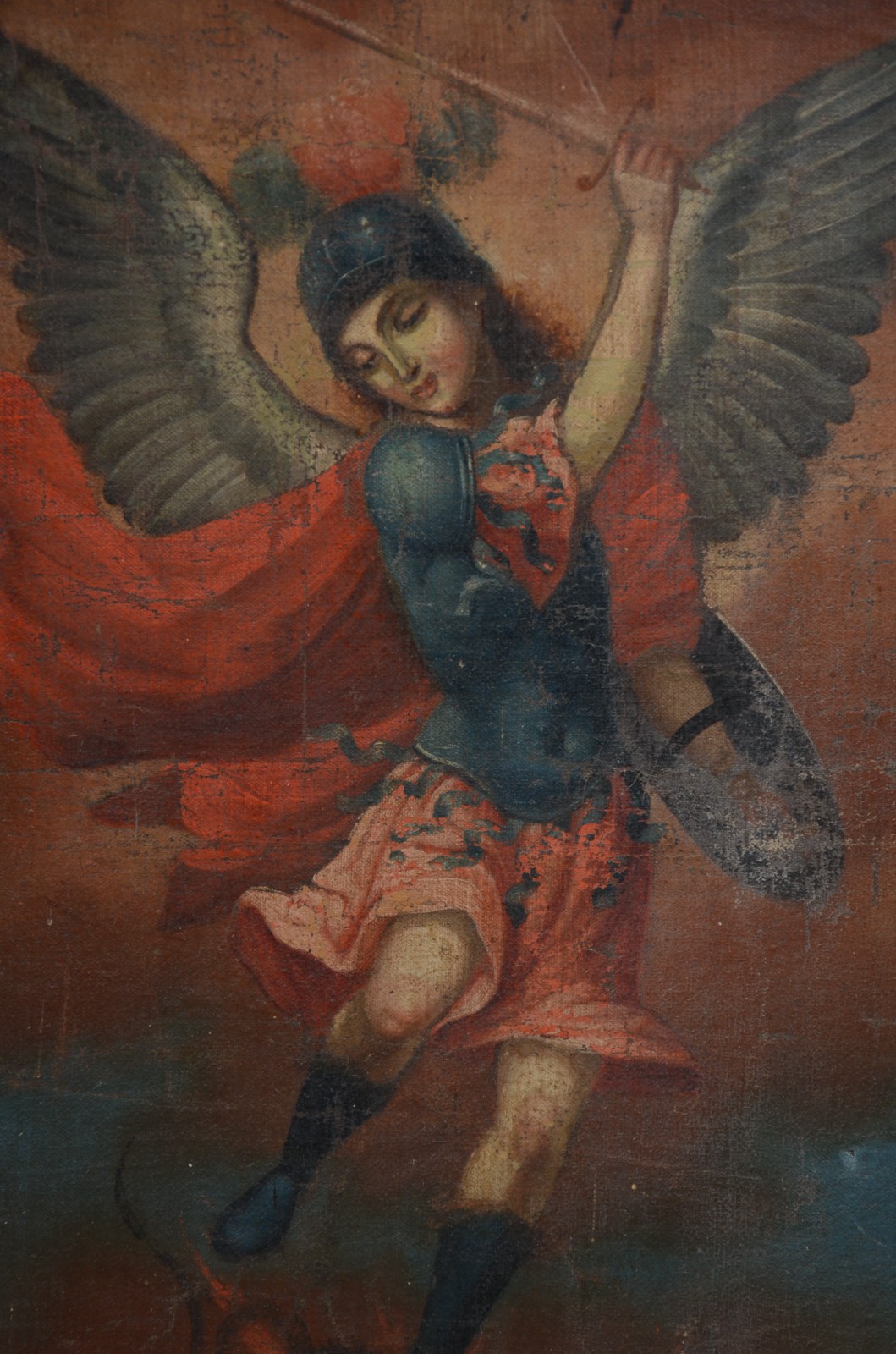 Escola Cusquenha (1538), São Miguel Arcanjo contra o dragão - foto 1 de 7