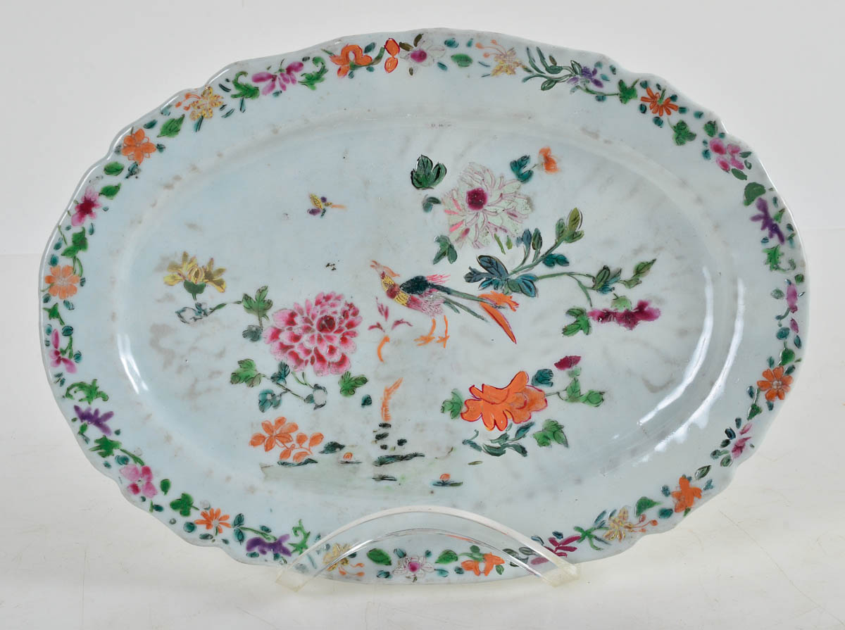 Travessa em porcelana CIA das INDIAS med. 31 x 13 cm.