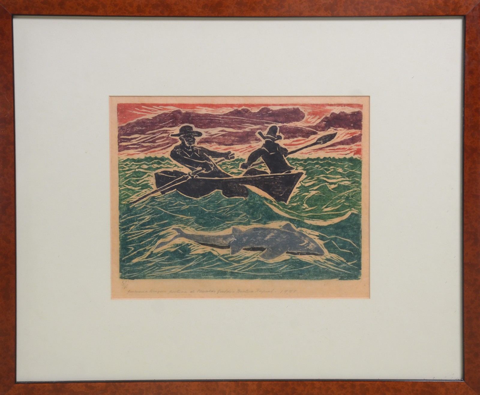 Oswaldo Goeldi (1895-1961), Pescadores no barco e tubarão - foto 2 de 5