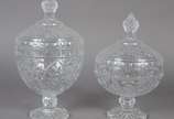 Duas compoteiras de vidro decorativo. - Duas compoteiras de vidro decorativo.