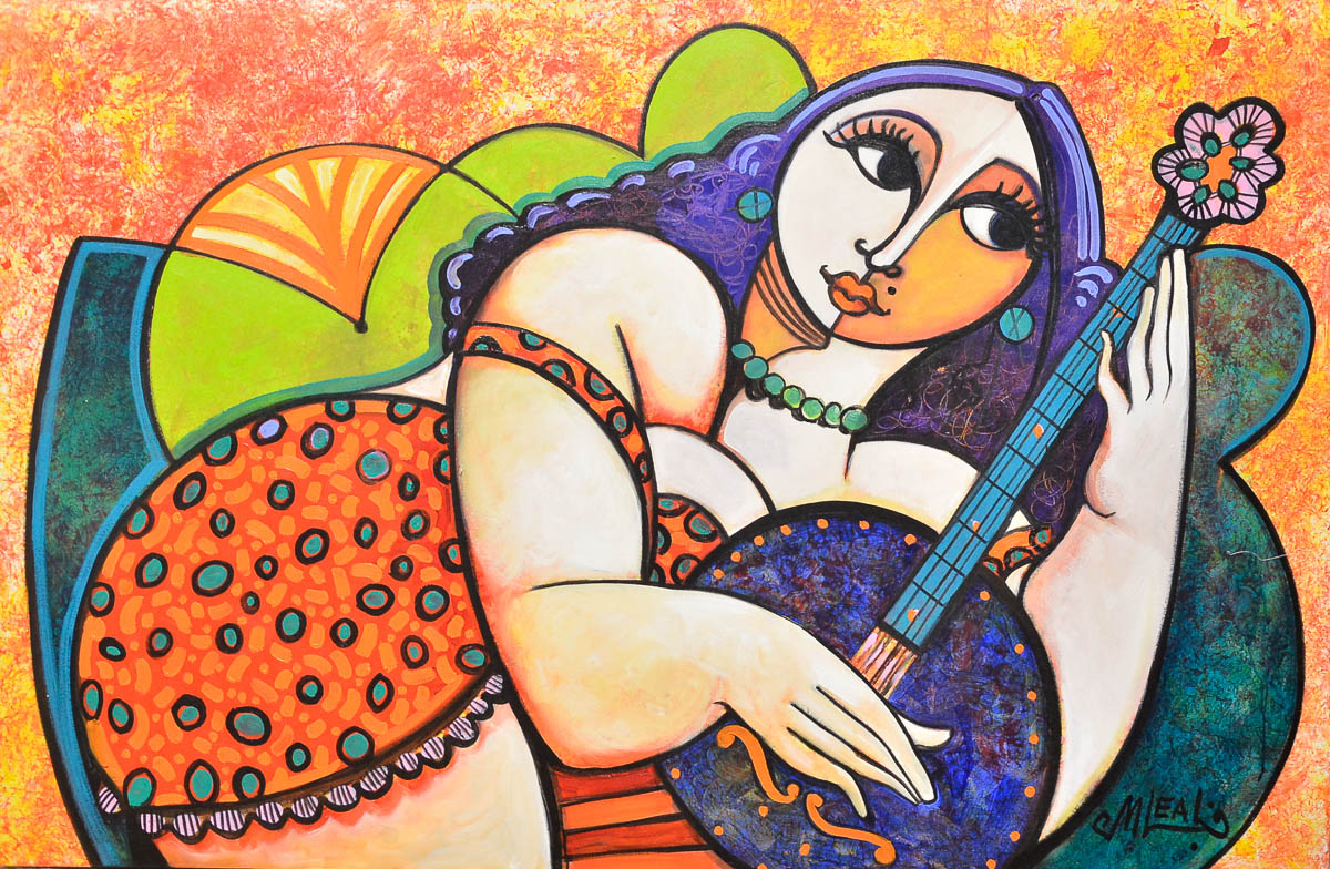 M. LEAL - Bandolim azul - ost - 100 x 120.