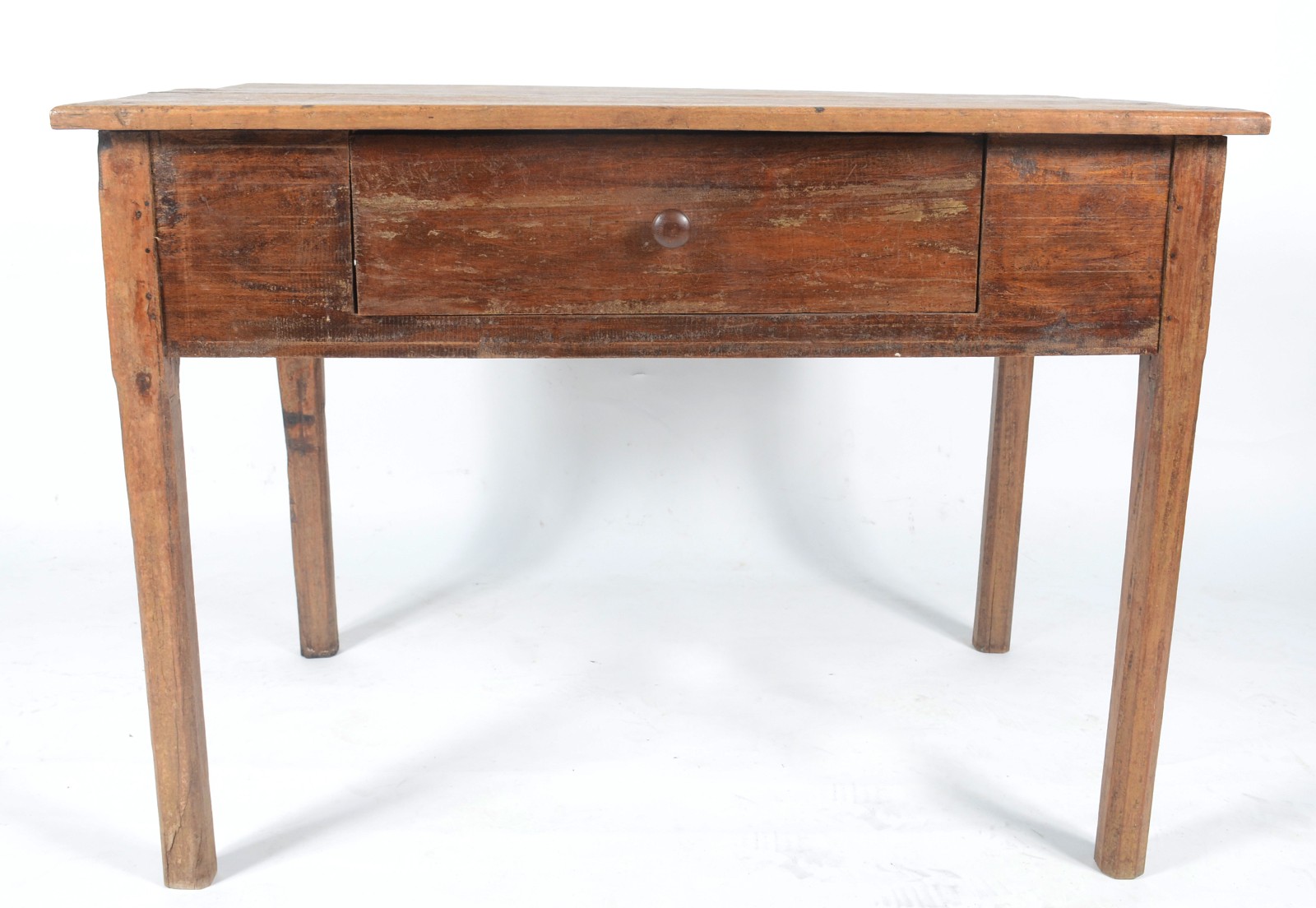Mesa com gaveta de madeira rústica, pernas retas, estilo colonial... - foto 3 de 11