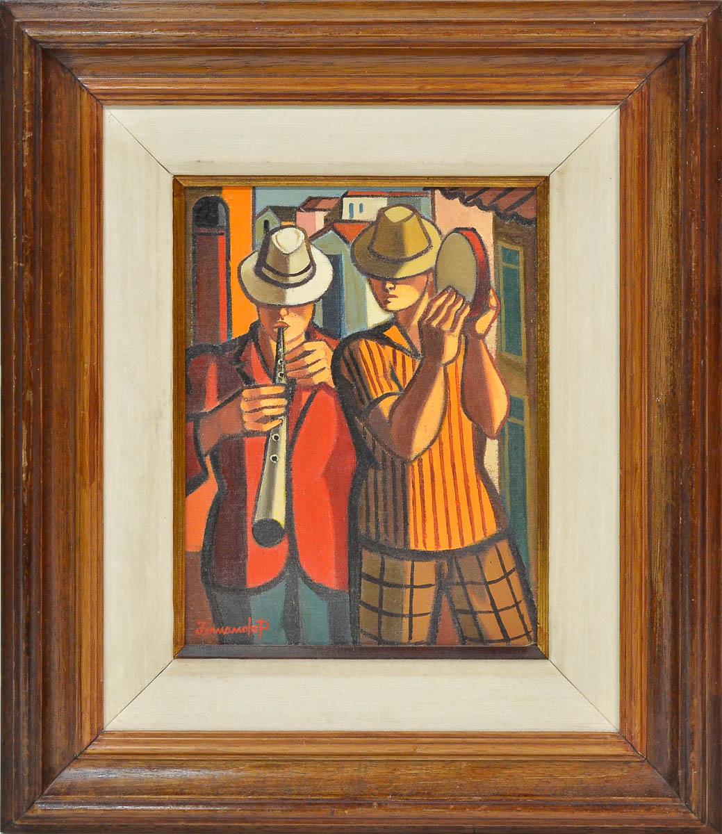 FERNANDO P. - Sambistas - ose - 35 x 27cm.