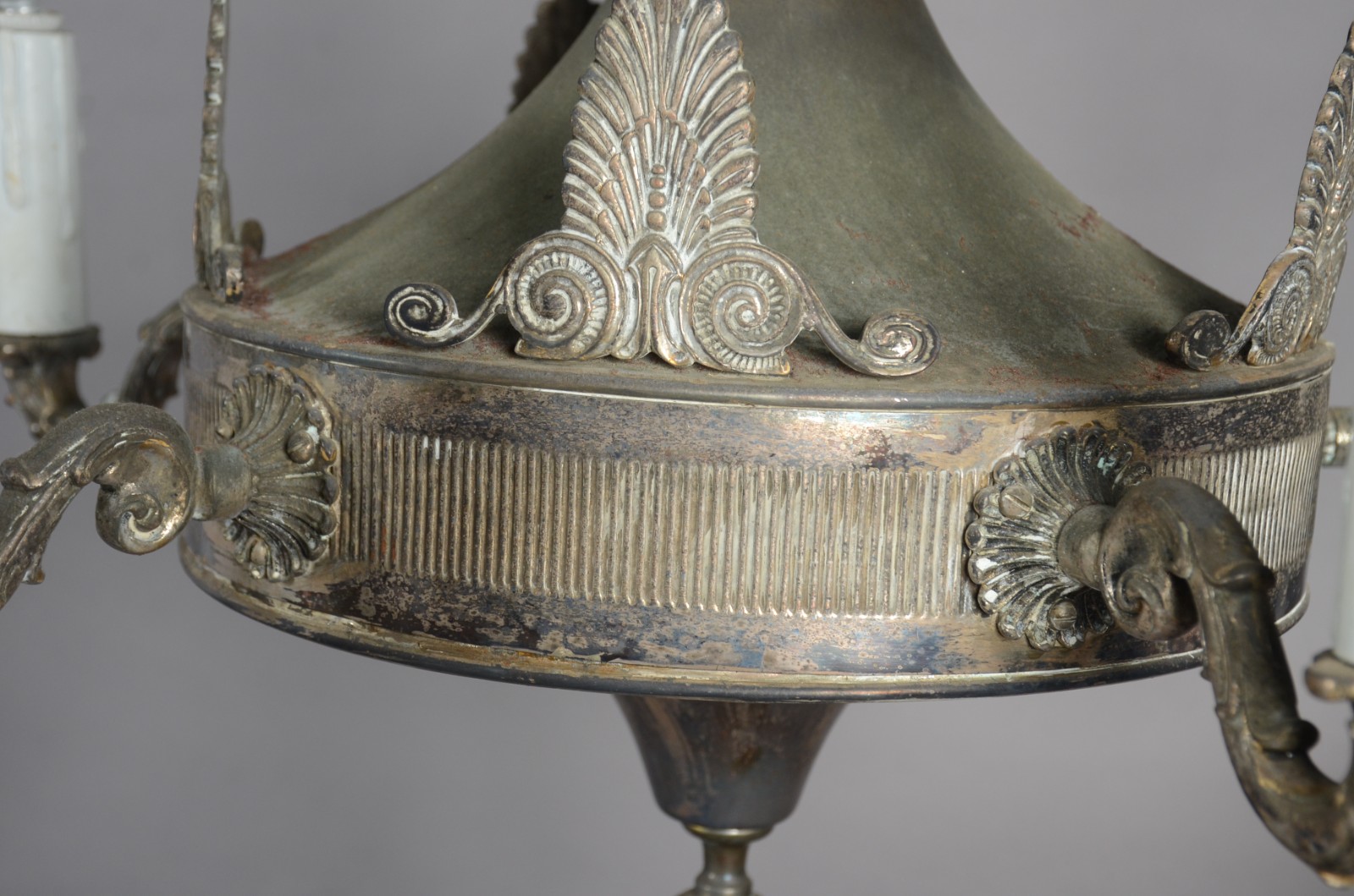 Lustre de metal para 5 luzes (metal com desgastes). - foto 2 de 4