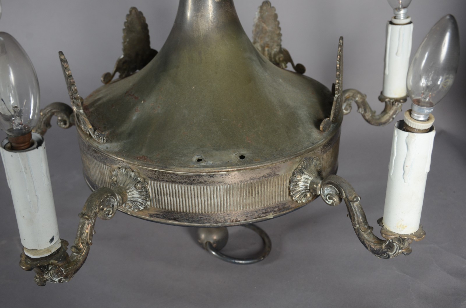 Lustre de metal para 5 luzes (metal com desgastes). - foto 4 de 4
