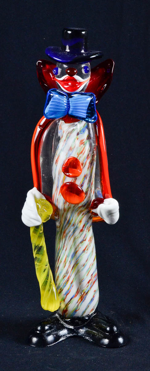 Palhaco de murano mesclado. alt.30cm.