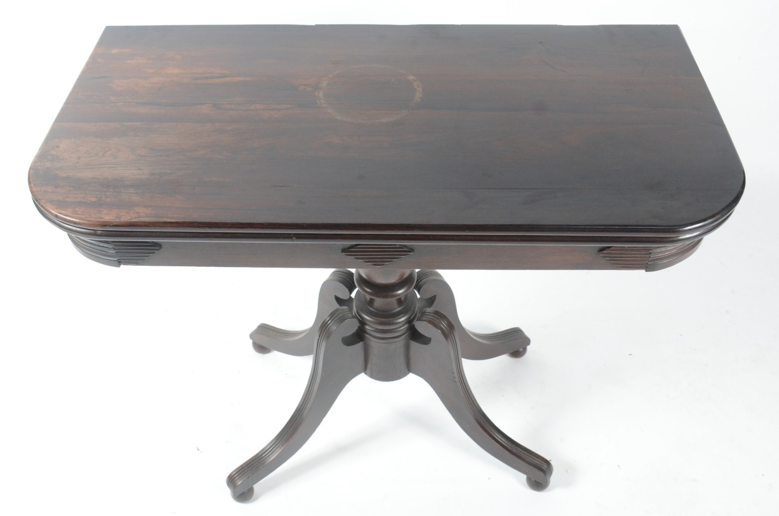 Mesa/console de jacarandá, tampo dobrável, saia com detalhes... - foto 5 de 11
