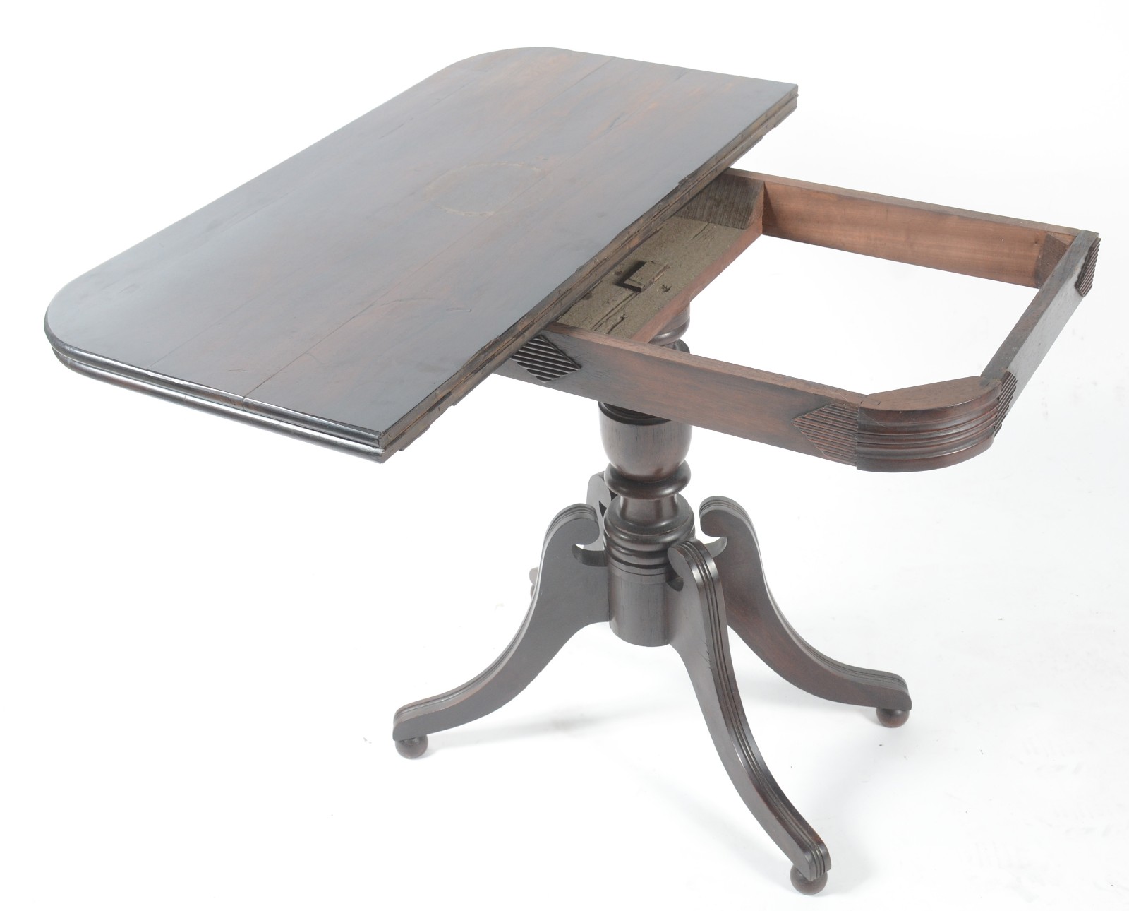 Mesa/console de jacarandá, tampo dobrável, saia com detalhes... - foto 6 de 11