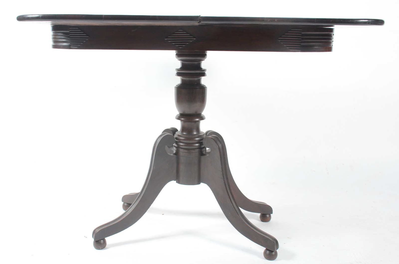 Mesa/console de jacarandá, tampo dobrável, saia com detalhes... - foto 10 de 11