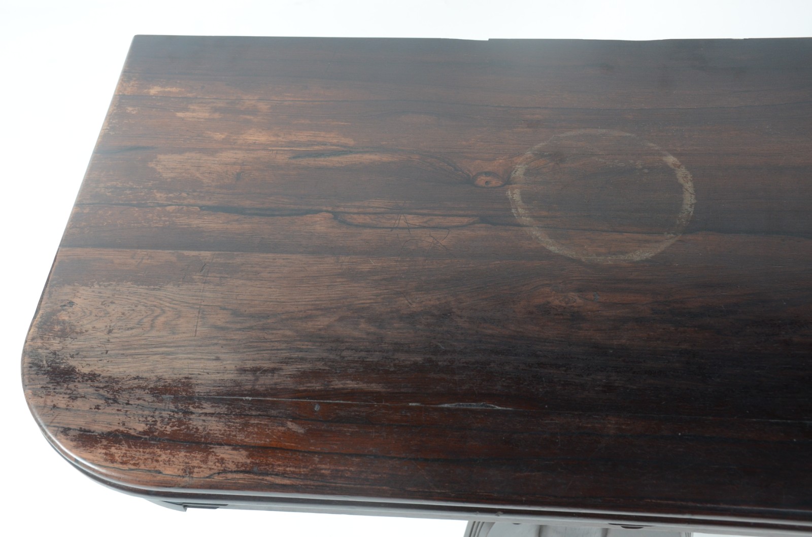 Mesa/console de jacarandá, tampo dobrável, saia com detalhes... - foto 11 de 11