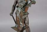 Jean-Baptiste GERMAIN (1841-1910), Le travail - Escultura de bronze, assinada.