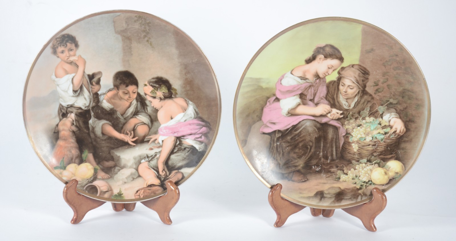 Par de medalhões de porcelana alemã da Bavaria, decorados com... - foto 1 de 6