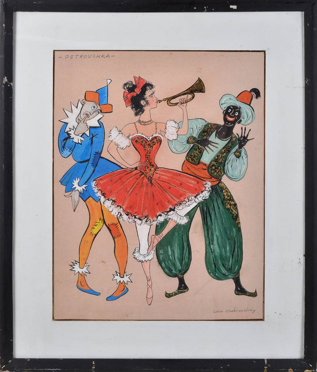 LEON DOBROVOLSKI - petrouchika - figuras de carnaval - tec. mista...