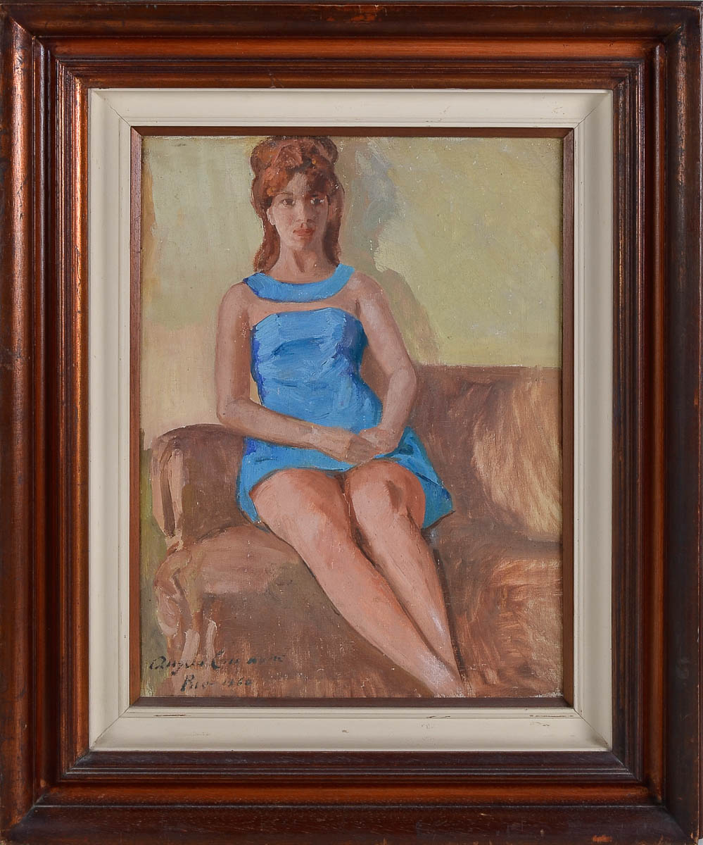 A. CANNONE - figura feminina - data 1960 - 47 x 35cm.