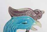 Conjunto com 16 peças diversas de porcelana azu... - Conjunto com 16 peças diversas de porcelana azul turquesa, sendo par de aves maiores, par de cavalos de Bariloche (um deles colado), quatro Cães...