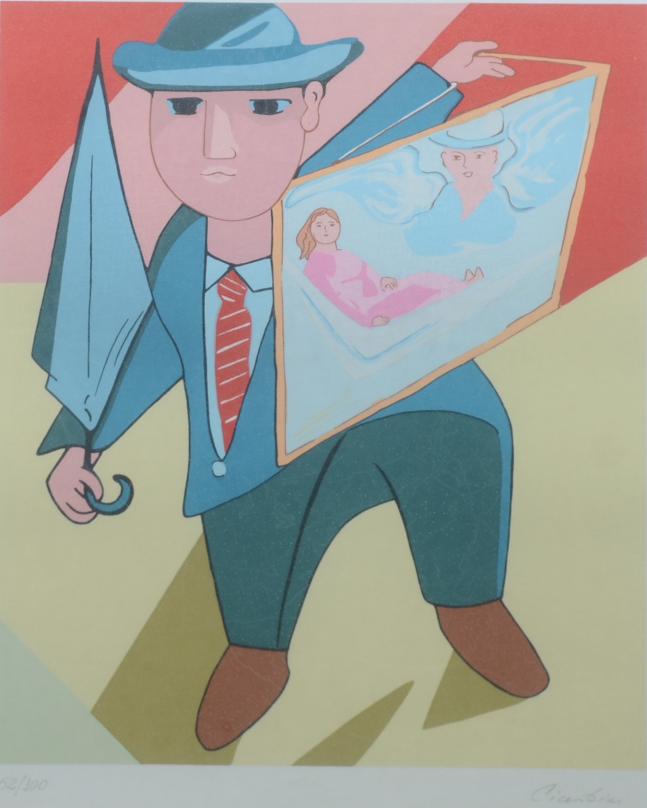 Cícero Dias (1907-2003), Figura com guarda chuva - foto 1 de 5