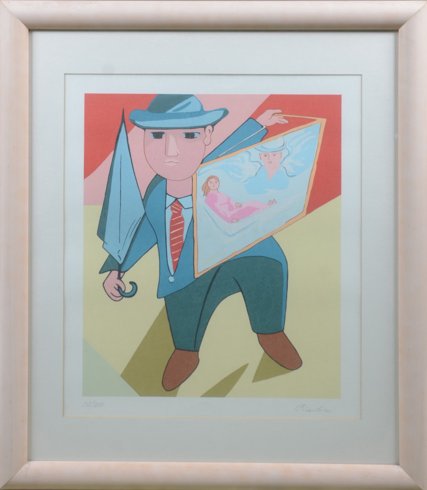 Cícero Dias (1907-2003), Figura com guarda chuva - foto 2 de 5