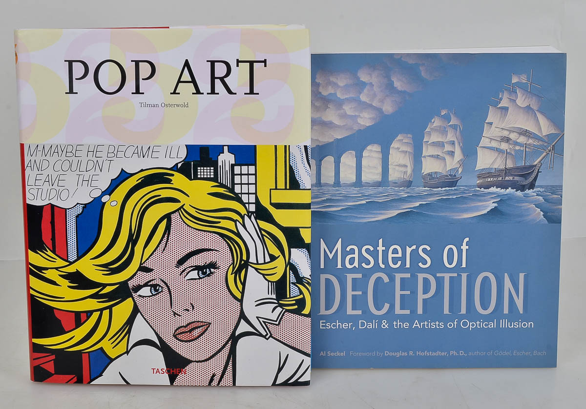 Dois livros, sendo: a) Masters of Deception (Escher, Dali & the...