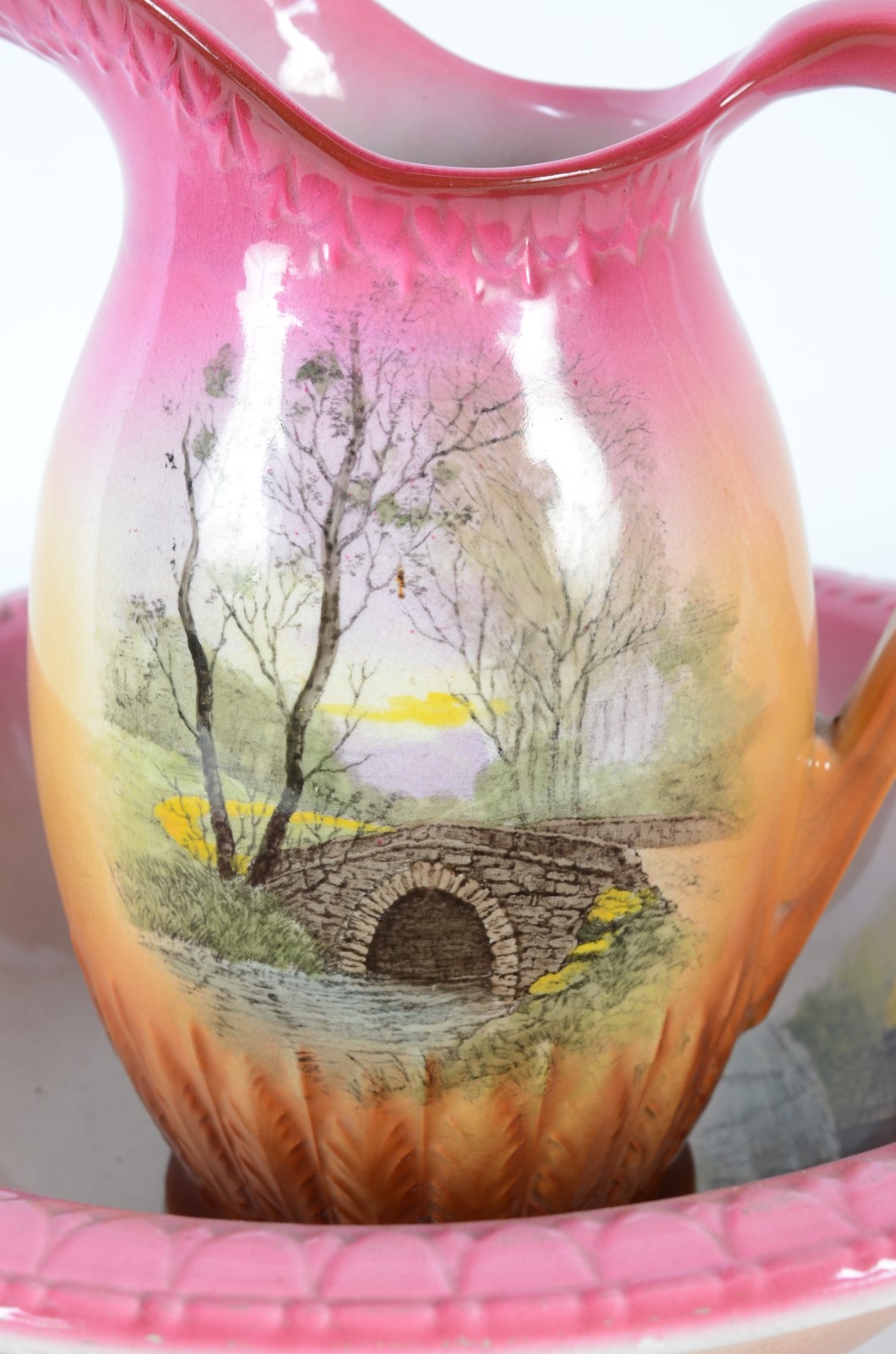 Gomil com bacia de faiança alemã Villeroy & Boch, decorados com... - foto 2 de 8