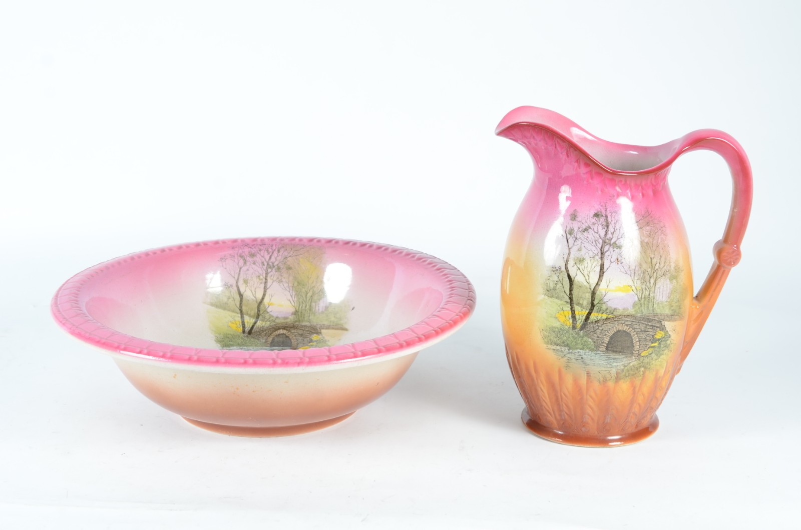 Gomil com bacia de faiança alemã Villeroy & Boch, decorados com... - foto 4 de 8