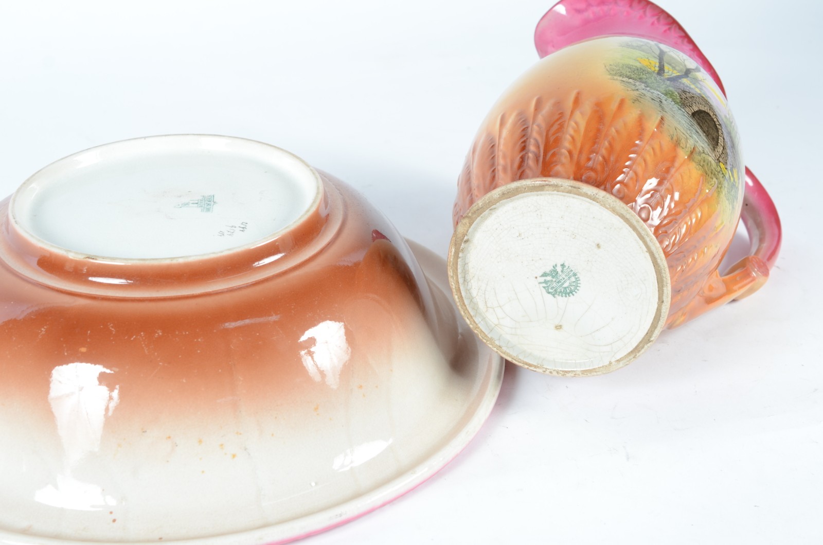 Gomil com bacia de faiança alemã Villeroy & Boch, decorados com... - foto 6 de 8