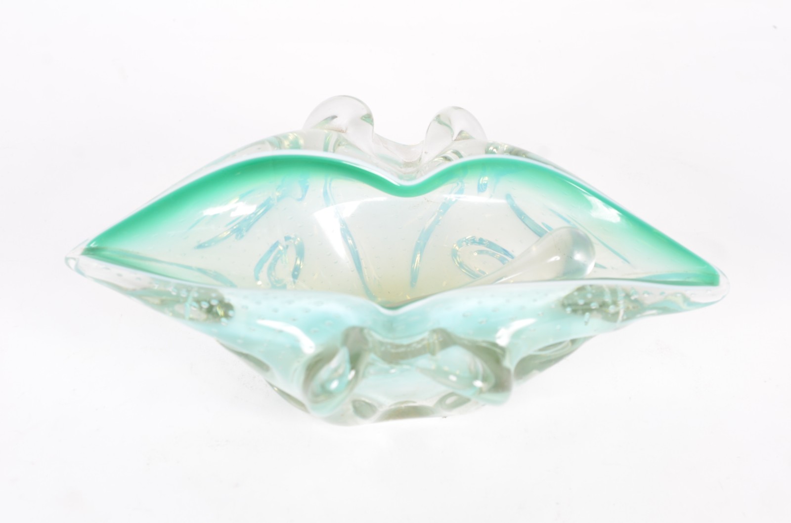 Cinzeiro com "socador" de murano italiano na cor verde. Trincado no... - foto 1 de 9
