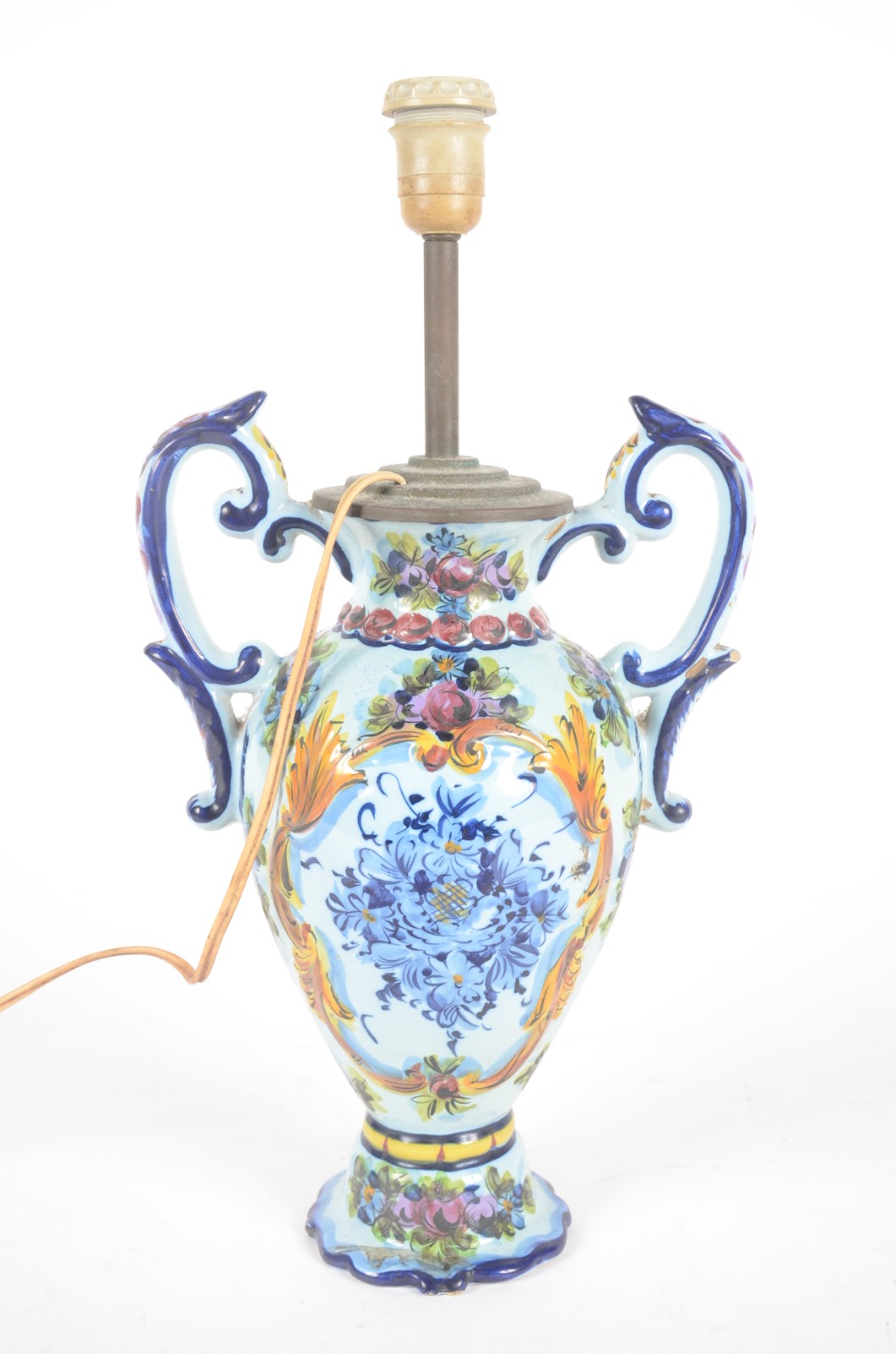 Abatjour de porcelana portuguesa de Alcobaça com cúpula (pequenos... - foto 2 de 9