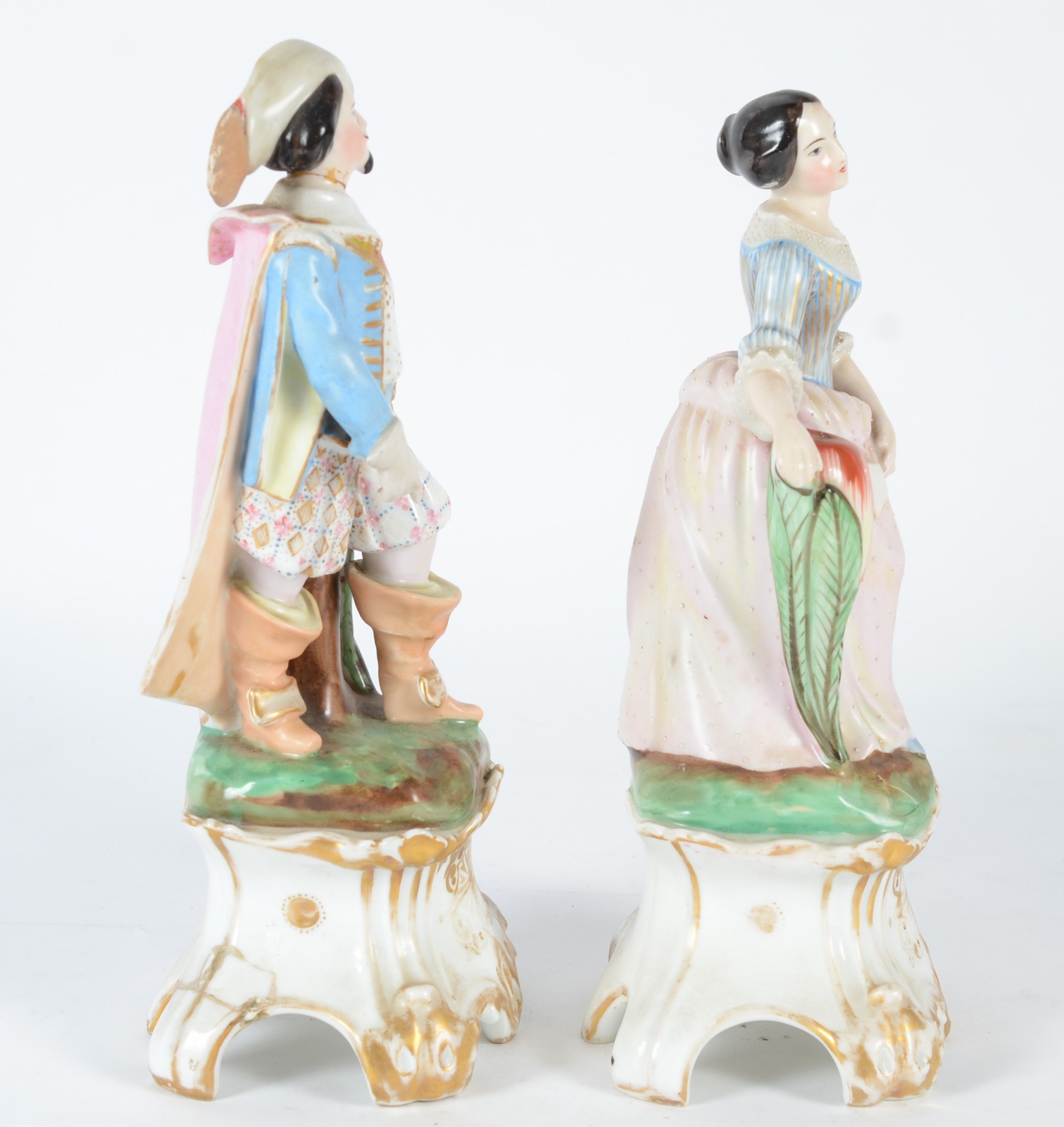 Par de figuras de porcelana europeia policromada representando "casal... - foto 4 de 11