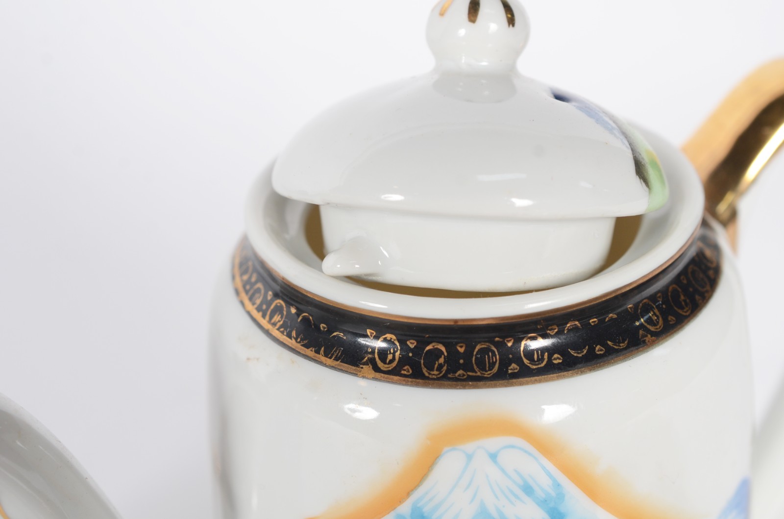 Serviço para chá de porcelana japonesa casca de ovo, decorado com... - foto 5 de 9