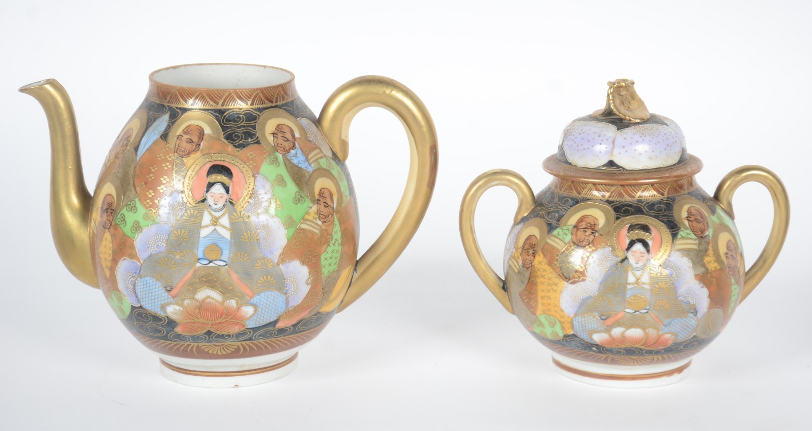 Serviço de chá de porcelana oriental decorados ao gosto Satzuma... - foto 6 de 11